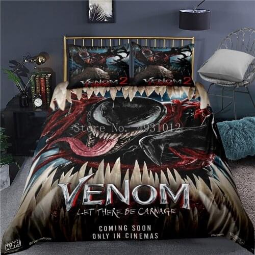 Terror Venom Film Bedding Set Single Double Queen King Size 3Pcs Black Duvet Cover Pillowcase Boys/Kids Home Textiles Bedclothes