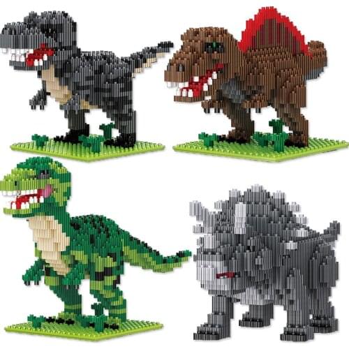 Dinosaur Building Blocks Tyrannosaurus Figure Model Triceratops Mini Diamond Particle Assembled Micro Bricks With children Toy