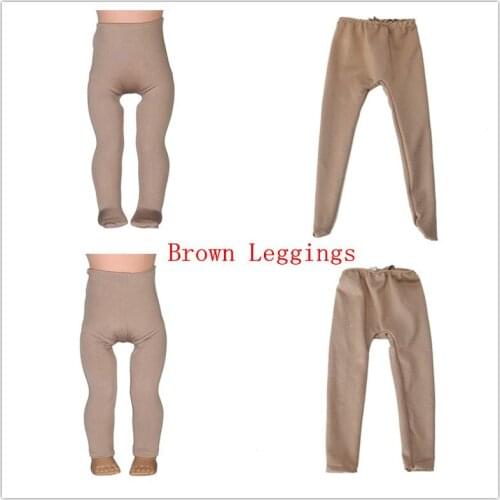 2 color Brown Leggings Tight Pants Fit 18 Inches Doll Baby Doll Clothes Accessories Handmade Fashion Pants Clothe
