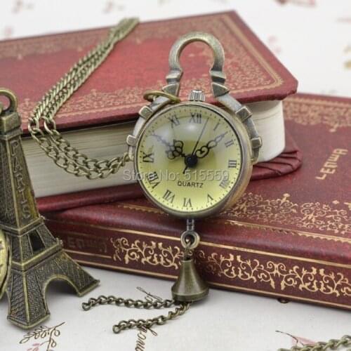 Hot Selling Free Shipping Quartz Pocket Watch High Quality Bronze Pocket Watch Necklace Gift Watch Wholesale