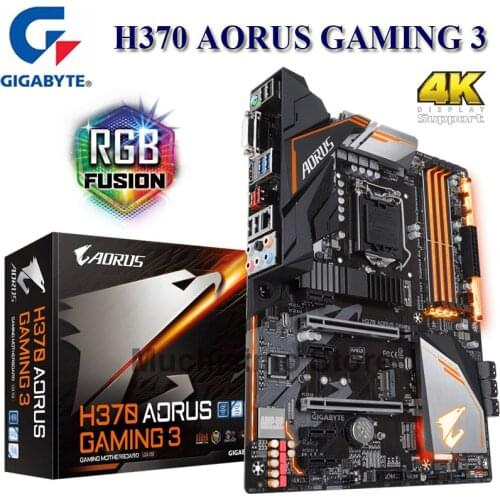 LGA 1151 Gigabyte H370 AORUS Gaming 3 Motherboard PCI-E 3.0 DDR4 64GB M.2 HDMI-Compatible Core i7/i5/i3 H370 Mainboard New ATX