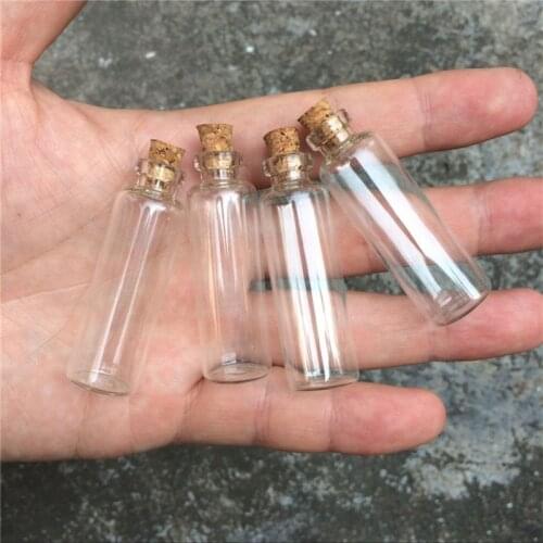 16*50*6mm 5ml Mini Clear Glass Bottles With Cork Small Vials Jars Containers Cute Wishing Bottle 100pcs/lot