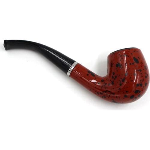 Smoking Set Ebony Wood Smoking Pipe Handmade Brown Tobacco Pipe 12cm Wood Pipe Classic Bent Pipes Gift Cigarette Cigar Tube