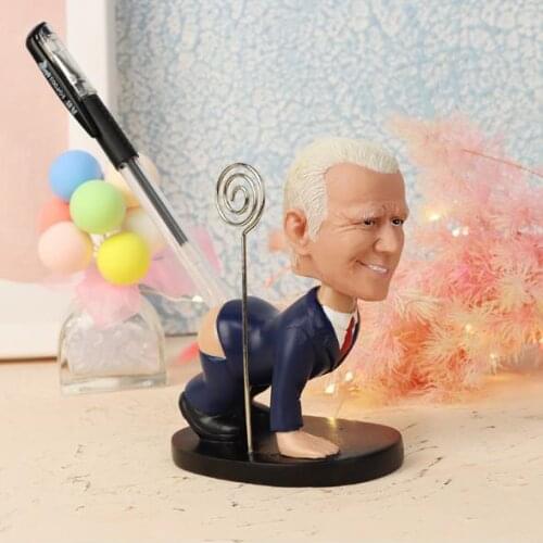 New Biden Pen Holder Decoration Fun Spoof Character Resin Statue Business Card Holder Craft Souvenir Doll Home Accessories