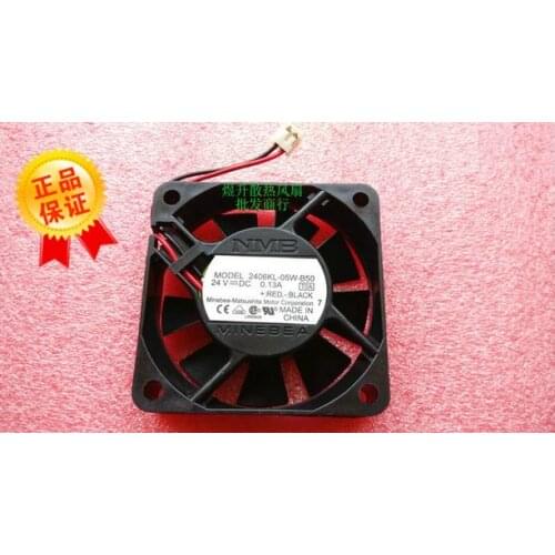 Original NMB 6015 2406KL-05W-B50 0.13A DC24V 2 wire inverter 6CM cooling fan