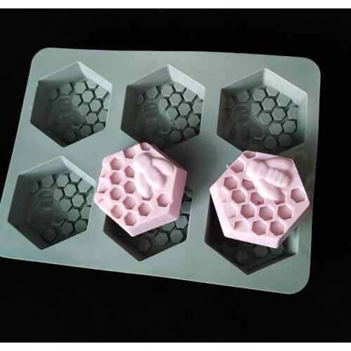 PRZY Six cavities honeycomb silicone mold soap mould handmade mold for soap making silicone ice mold resin clay mold