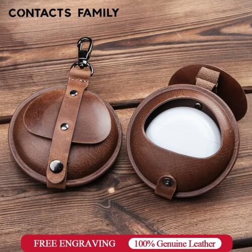 Retro Cow Leather Cover Case For Huawei Freebuds 3 Case Shookproof Cover Hook protective case For Freebuds 3 Coin Purse Gift