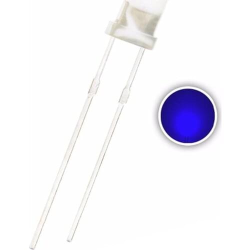 100pcs Blue 3mm LED Diffused Round DC 3V 20mA Wide Angle 3 mm Through Hole LED Light Emitting Diode Lamp