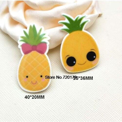 Mixed 30pcs/50pcs lovely cartoon pineapple plastic flat back planar resin for DIY Craft Supplies 1.2inch STK21