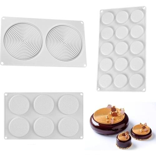 Swirls Shape Chocolate Stencil Whirlpool Shaped Silicone Mold For Cake Top Decoration Transfer Sheet
