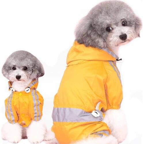 HOOPET Dog Raincoat Outdoor Pet Clothes Small Medium Dog Clothes Four Feet Dog Clothes Reflective Dog Raincoat