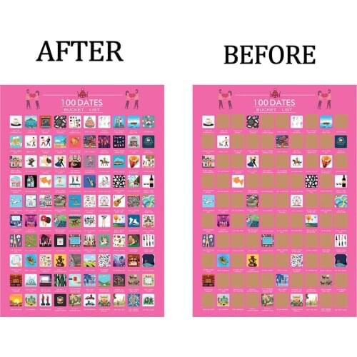 Decoration Home Top 100 Things to Do Dating List Scratch Off Poster Dates Couple Bucket List Valentines Day Gift For Lovers