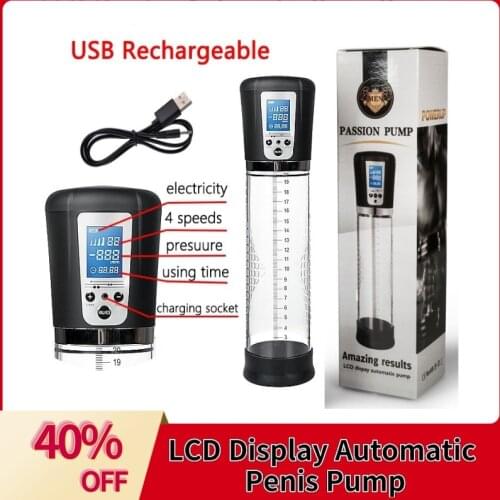 USB Rechargeable Automatically Digital Display Penis Enlargement Vacuum Pump For Men Dick Penis Cylinder Pump Erection Enhancer