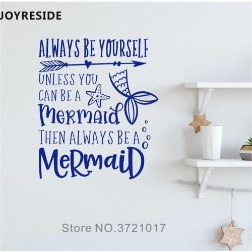 JOYRESIDE Always Be Yourself Wall Decal Words Wall Sticker Sea Animals Vinyl Decor Home Kids Bedroom Decor Interior Design A872