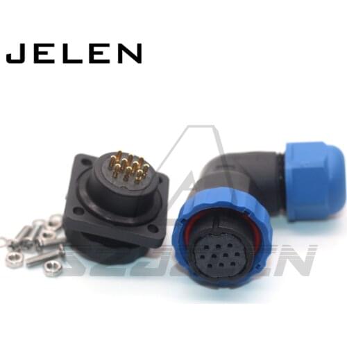 SD20 ip68 waterproof connector 1 2 3 4 5 6 7 8 9 10 12 14pin connector Square Panel mount connector, outdoor power supply plug