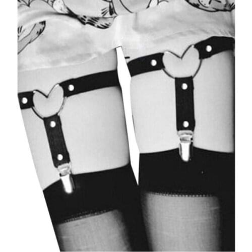 Women Nice Sexy Punk Goth Heart Elastic Garter Belt Leg Thigh Ring Clothing Accessory Spring Summer Suspender