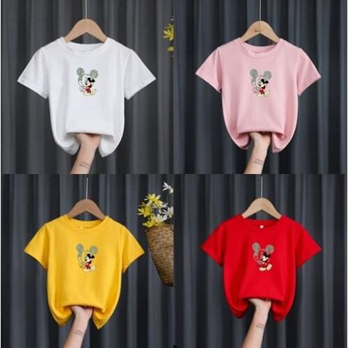 2021 New Arrival Children Summer Disney Tops Tees Unisex Casual Short Sleeve T-shirt For Kids Boys Girls Cotton Toddler Costume