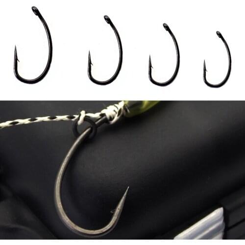 25PCS High Carbon Steel Carp Fishing Hooks Barbed Fly Fishhooks Worm Pond Fishing Bait Boilies Holder Jig Hole Accessories Pesca