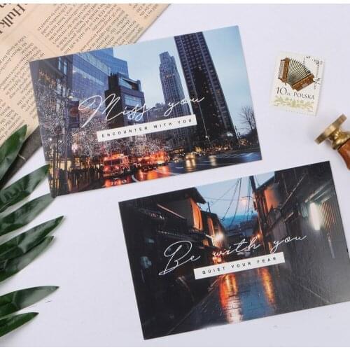 30pcs city after rain style card multi-use as Scrapbooking party invitation DIY Decoration gift card message card postcard
