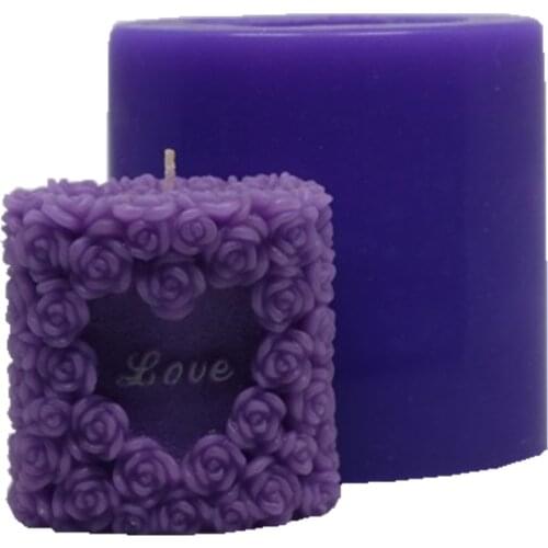 3D Rose Candle Mold Love Heart Wedding Candle Molds Soap Making Mold Resin Crafts Art Decor Clay Silicone Mould Handmade Candle