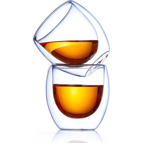 6 Pcs Bodum Pavina Design Egg Shape Double Wall Anti Scald Mini Tea Cup Shot Glass Household Teacup Nespresso Tumbler Bicchiere