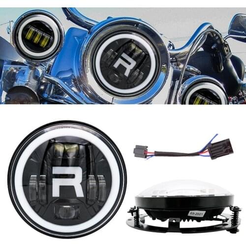 7inch LED Headlight +4.5inch Fog Lights with 7"Bracket Mounting Ring for Motorcycle