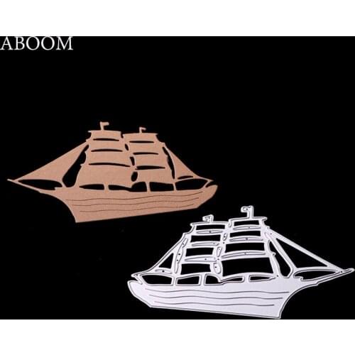 ABOOM Fresh Design Sailing Boat Metal Carbon Steel Die Cut Embossing Folder Custom Cutting Dies For Planner Photo Decoration
