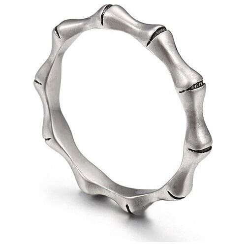 Bamboo ring fashion personality titanium steel men and women punk style bones single ring jewelry