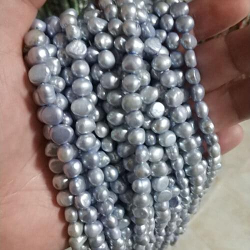 High Quality 7-9mm Lijht Blue Purple Natural Freshwater Pearl Irregular Shape Loose Beads Strand 35cm Jewelry Accessory w1077