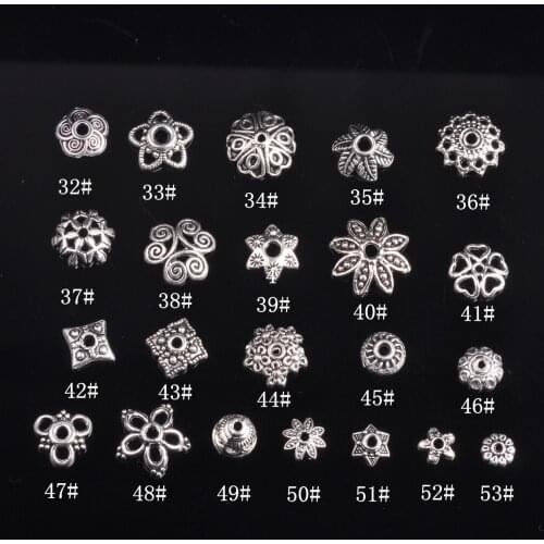 Tibetan Silver Color Metal Flower Loose Spacer Beads Caps Wholesale lot for Jewelry Making DIY Crafts Findings