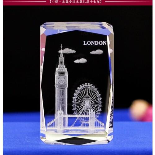 GOOD Business Decorations gift Souvenir Britain England landmark Big Ben London Bridge Figurine 3D Crystal statue free shipping