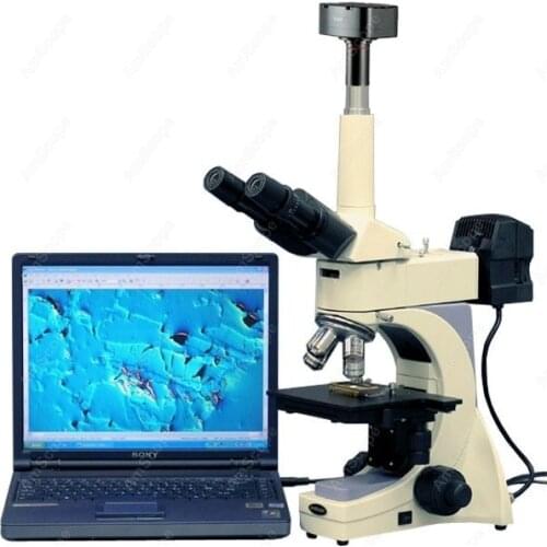 Infinity Plan Metallurgical Microscope--AmScope Supplies 40X-800X Infinity Plan Metallurgical Microscope + 1.3MP Digital Camera