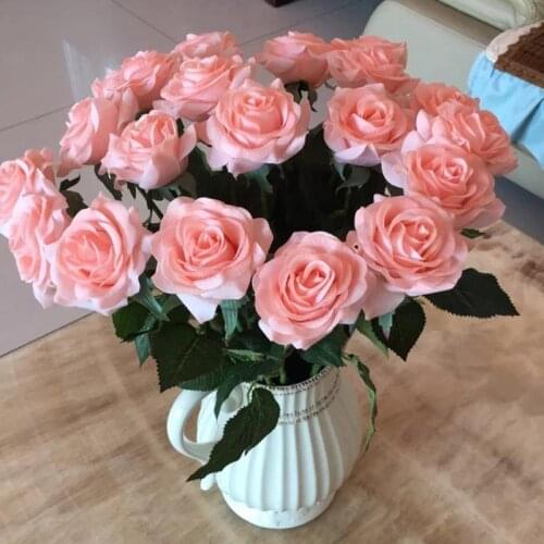High artificial moisturizing feel rubber rose flower home living room DIY decoration fake wedding bouquet photo scene pro