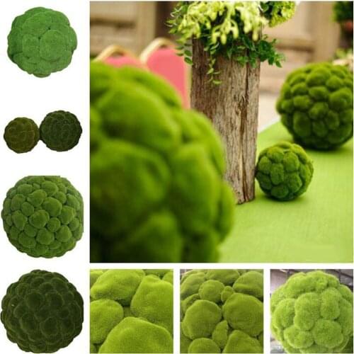10pcs Artificial Fresh Moss Ball Flocking Grass Ball for Aquarium Home Garden Greenery Decor DIY Micro Landscape Crafts Supplies