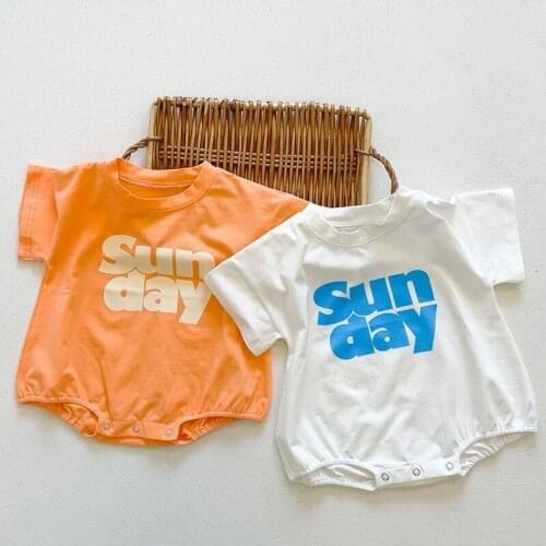 Letter Pure Color 0-3 Years Baby Boys Girls Summer 2021 New Cotton Shirt Romper Clothes Newborn For Babies Jumpsuit For Children