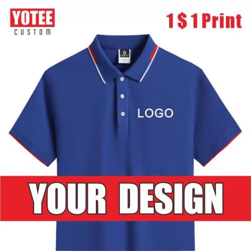 YOTEE Business Mens Polo Shirt Logo Customization Company Brand Logo Embroidery/Printing Fashion DIY Customized Tops Wholesale