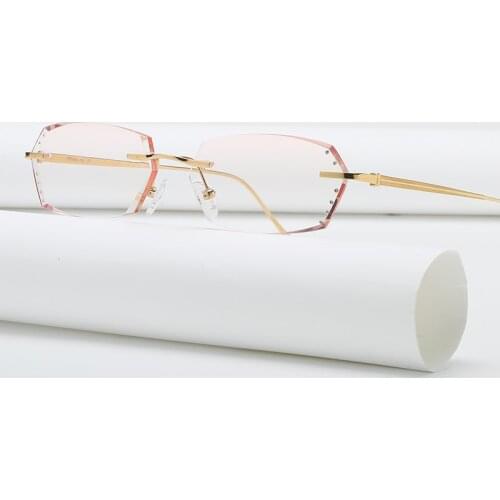 ZIROSAT 9193 Pure Titanium Rimless Men Eyeglasses Fashion Brand Designer Myopia Clear Optical Prescription Eyewear Frame