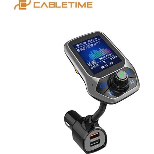 CABLETIME New Car Charger LED USB3.0 2.4A USB Metal Shell QC3.0 Smart Fast Charging for Smart phone Huawei N387