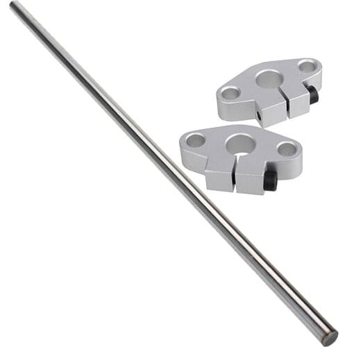 OD10mm 300mm Length Silver Vertical Linear Shaft Optical Axis & CNC Linear Rail Support Set of 3