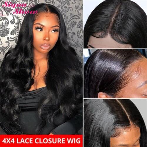 250% Density Brazilian Body Wave Wig 4x4 Closure Wig Pre Plucked Lace Closure Wig 30 Inch Lace Front Wig Human Hair Siyun Show