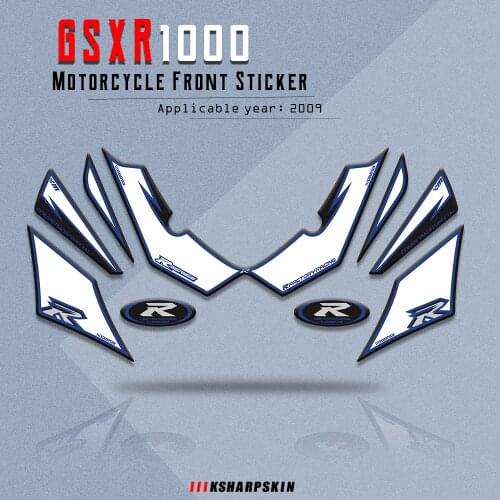 Motorcycle Front Fairing 3D Gel Protector decorative stickers for SUZUKI GSXR1000 K9 2009 gsxr 1000 Front Fairing Head