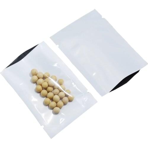 100Pcs/Lot Clear White Open Top Plastic Bag Disposable Heat Vacuum Seal Tear Notch Food Snack Ground Coffee Bean Pack Pouches