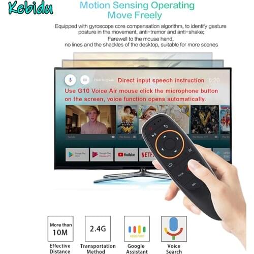 G20 Remote Control 2.4G Wireless Air Mouse G10 Gyro Voice Control Sensing Remote control IR Learning For PC TV Box