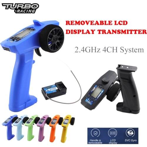 Turbo Racing P32 91803G-C 2.4G 4CH VT System LCD Display Radio Transmitter With RX41 Receiver For RC Car Truck Buggy Toys