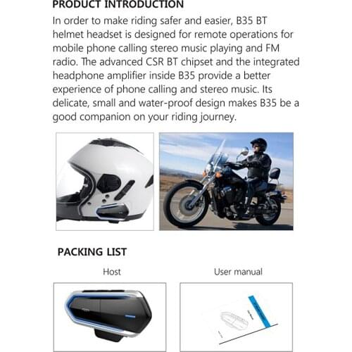 Bluetooth Motorcycle Helmet Headset Communicate System Pack 1