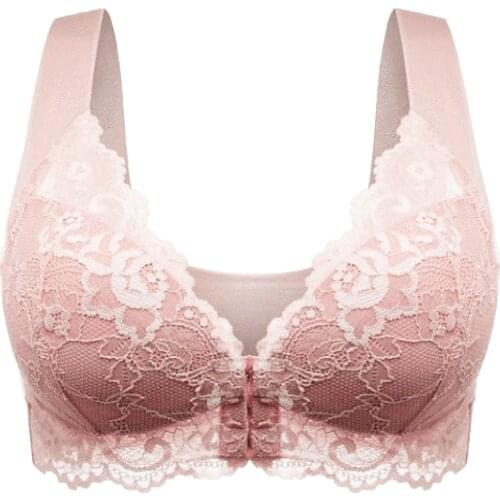 Comfortable bras for women Adjustable Front Closure Extra-Elastic Breathable Lace Trim Bra sutien gorge #3