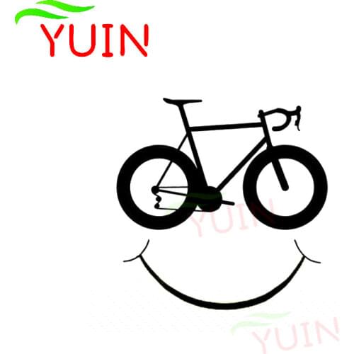 Smiling Bicycle Pattern Car Sticker Fashion Creative Cars Accessory Decal PVC Body Decoration High Quality Sunscreen Decals