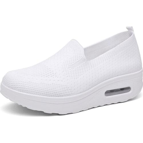 Women Air Cushion Sneakers Platform Shoes Women Slip on Summer Flats Female Soft Zapatos De Mujer Loafers Ladies Work 2021 New