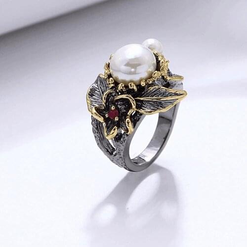 Vintage Baroque Retro Style Geometric Ladies Ring 90s Aesthetic Prom Party Mysterious Noble Jewelry 2020 New Retro