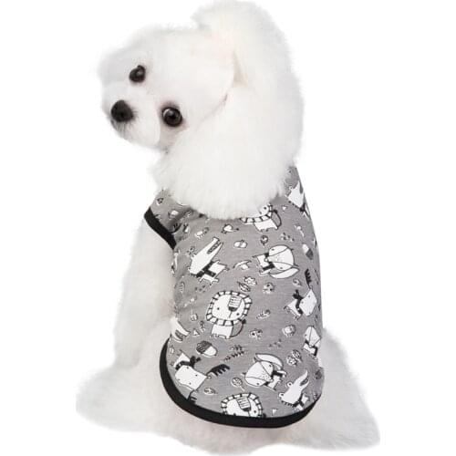 Dogs Cat Vest O-Neck Sleeveless T Shirts Cool Puppy Clothing Cartoon Pet Dog Clothes
